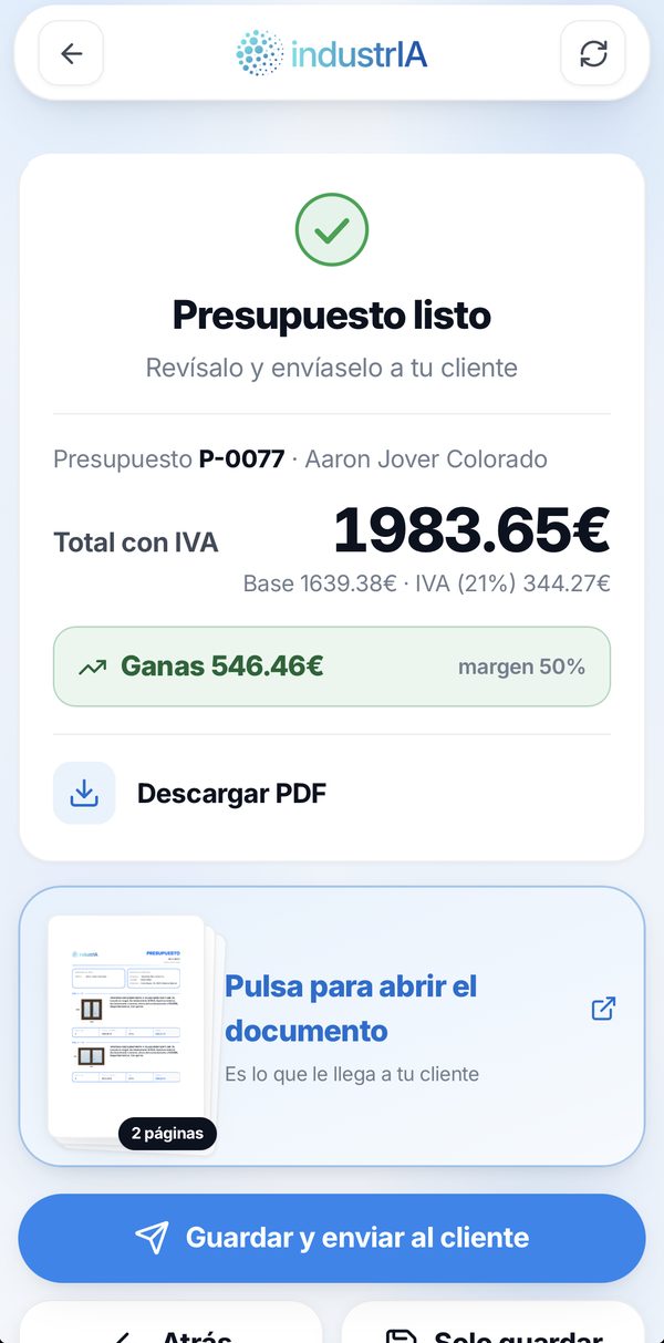 Listo para tu cliente